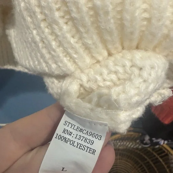 Dreamers Women's Cream Cardigan with Pink Strawberry Accents - Picture 5 of 5